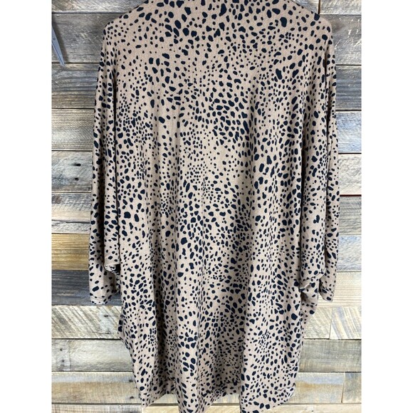 Cream n Sugar Women's XL Leopard Print Open Front Sweater Cardigan - Picture 6 of 10